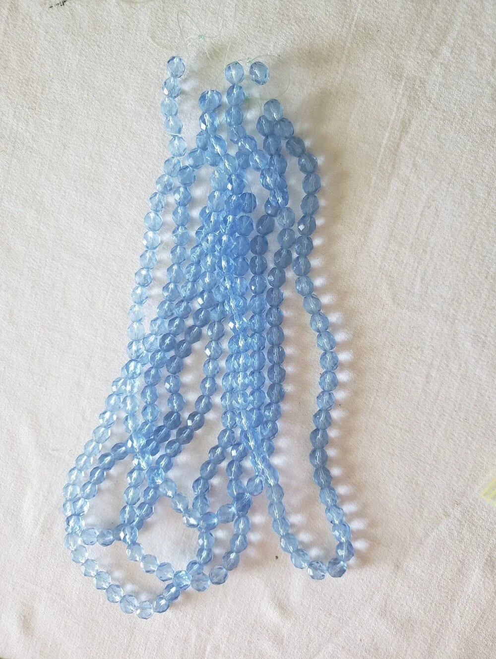 5 Strands 8mm Faceted Sapphire Glass Beads